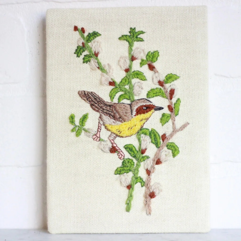 vintage hand stitched bird embroidery art left coast revivals 1.jpg