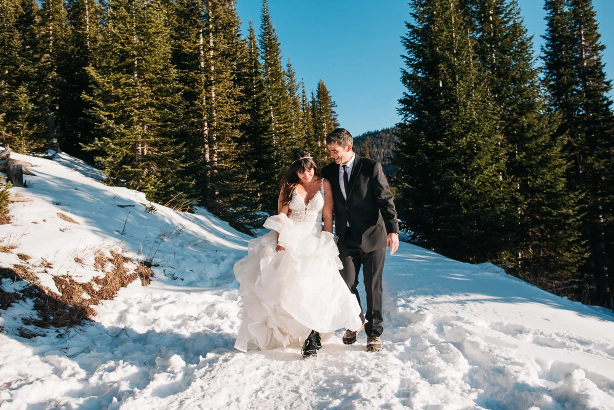 Snowmobile Adventure Winter Mountain Elopement | Vail Pass Winter Elopement | Colorado Elopement Photographer