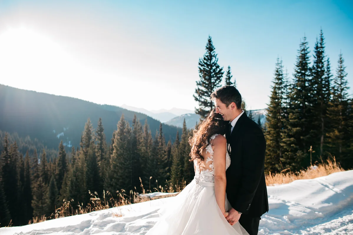 Snowmobile Adventure Winter Mountain Elopement | Vail Pass Winter Elopement | Colorado Elopement Photographer