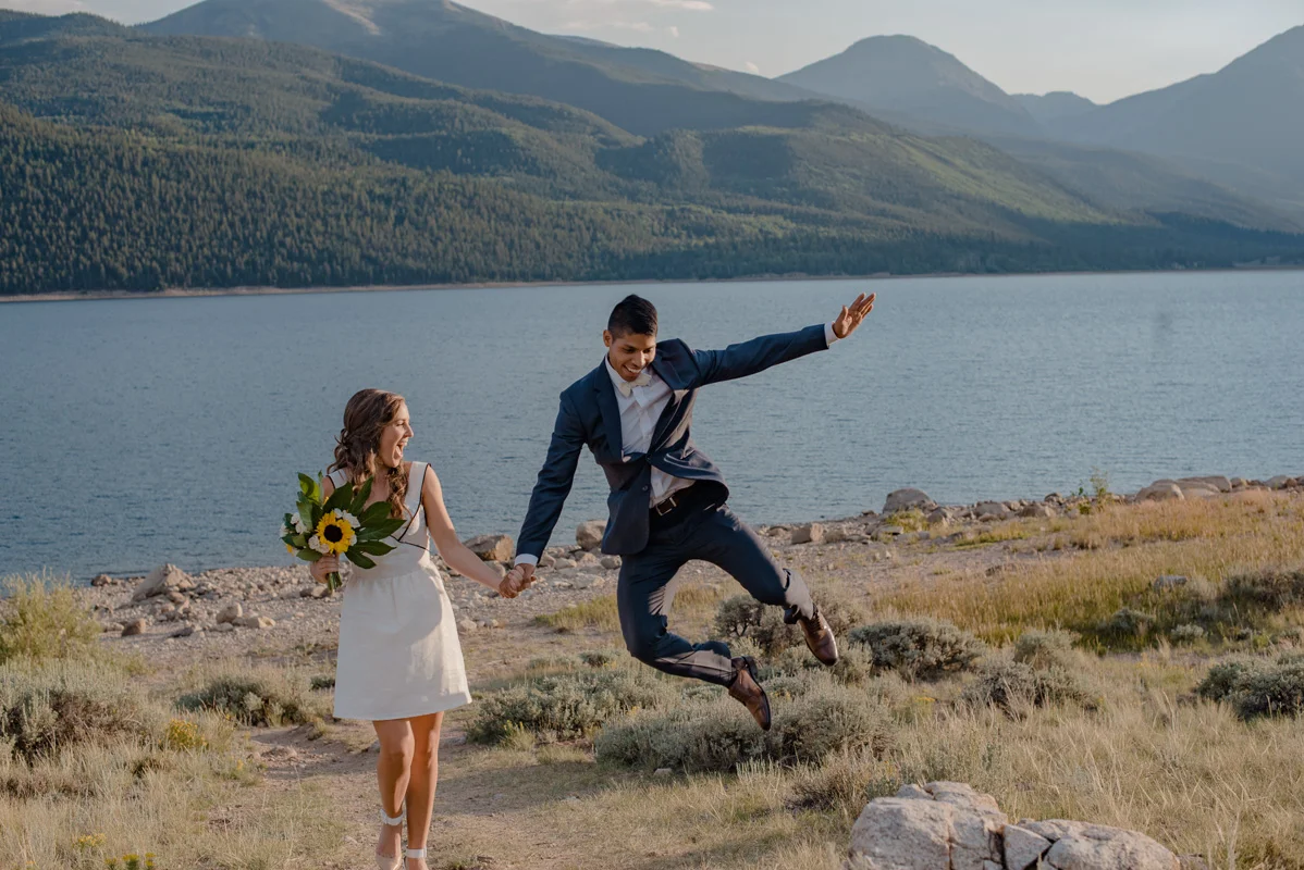 Adventure Mountain Swimming Elopement of Chronically Ill Wedding {Wheel Chair Friendly Adventure Elopement | Swimming on Your Wedding Day | Mountain Elopement Twin Lakes Colorado}