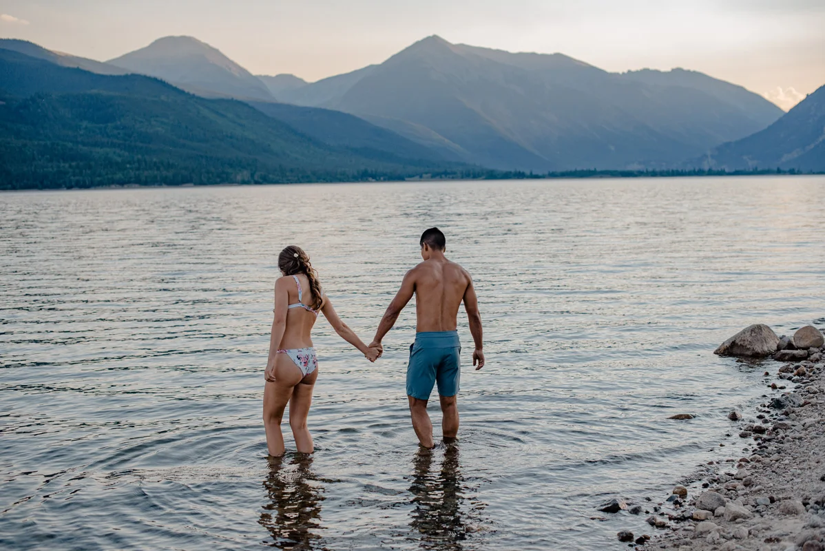 Adventure Mountain Swimming Elopement of Chronically Ill Wedding {Wheel Chair Friendly Adventure Elopement | Swimming on Your Wedding Day | Mountain Elopement Twin Lakes Colorado}