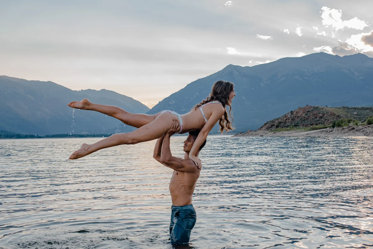 Adventure Mountain Swimming Elopement of Chronically Ill Wedding {Wheel Chair Friendly Adventure Elopement | Swimming on Your Wedding Day | Mountain Elopement Twin Lakes Colorado}