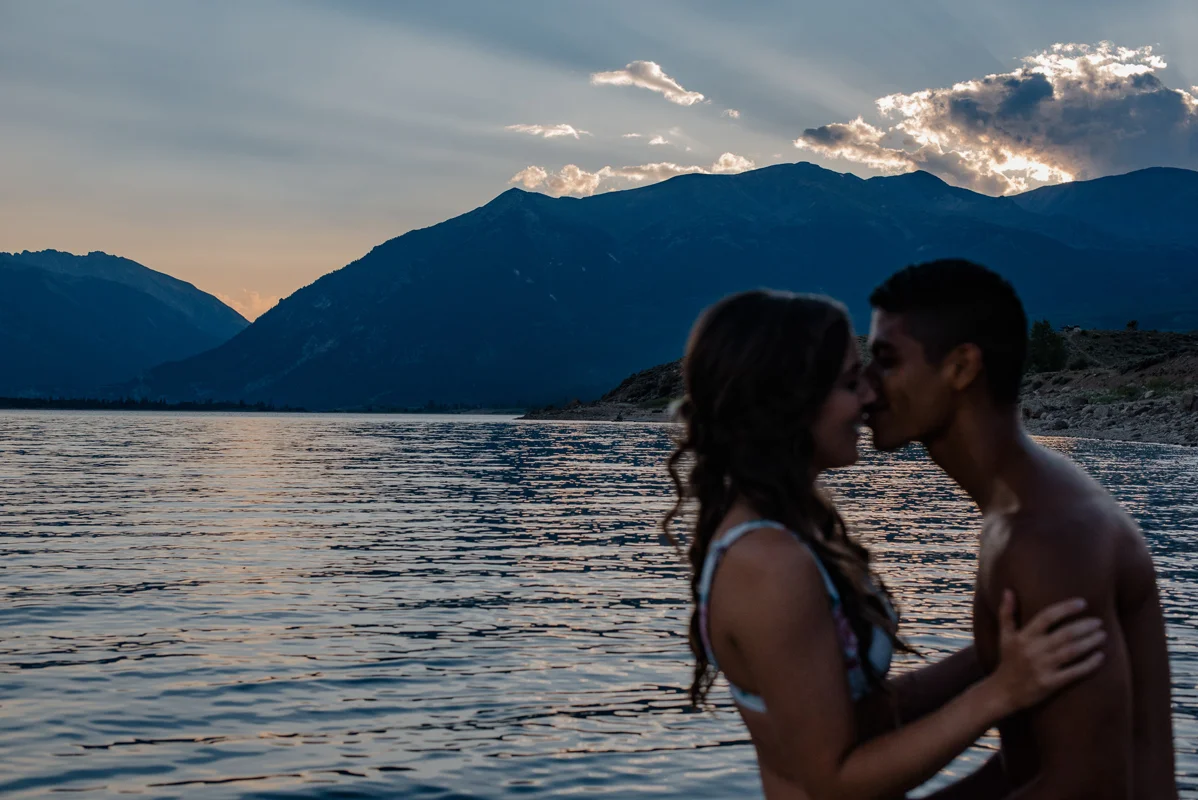 Adventure Mountain Swimming Elopement of Chronically Ill Wedding {Wheel Chair Friendly Adventure Elopement | Swimming on Your Wedding Day | Mountain Elopement Twin Lakes Colorado}