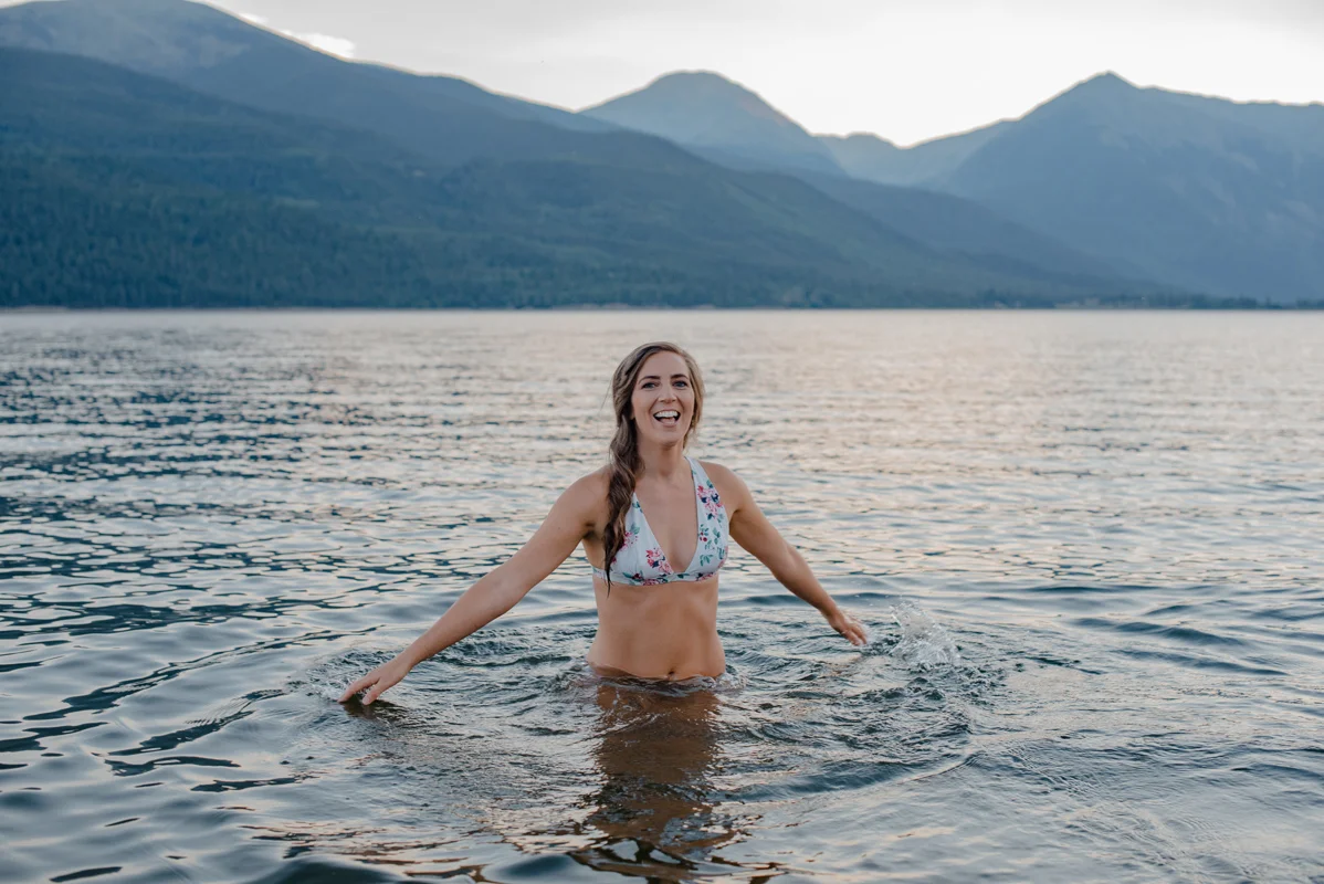 Adventure Mountain Swimming Elopement of Chronically Ill Wedding {Wheel Chair Friendly Adventure Elopement | Swimming on Your Wedding Day | Mountain Elopement Twin Lakes Colorado}