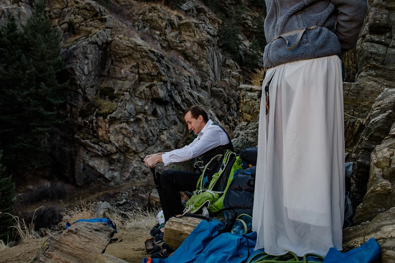 Rock Climbing Adventure Elopement {Lauren & Zak Adventurous Colorado Destination Elopement} | Clear Creek Canyon Capitalist Crag
