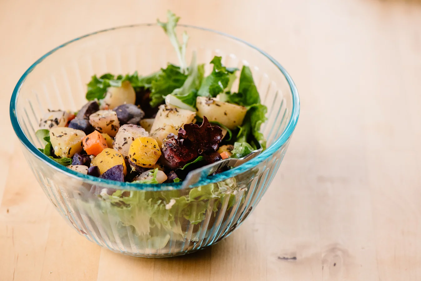 Rainbow Lemon Basil Potato Melody Salad | {Fat Free, Medical Medium, Whole 30, Gluten Free, Vegan Lunch Idea} | Denver, Mountain Colorado Photographer