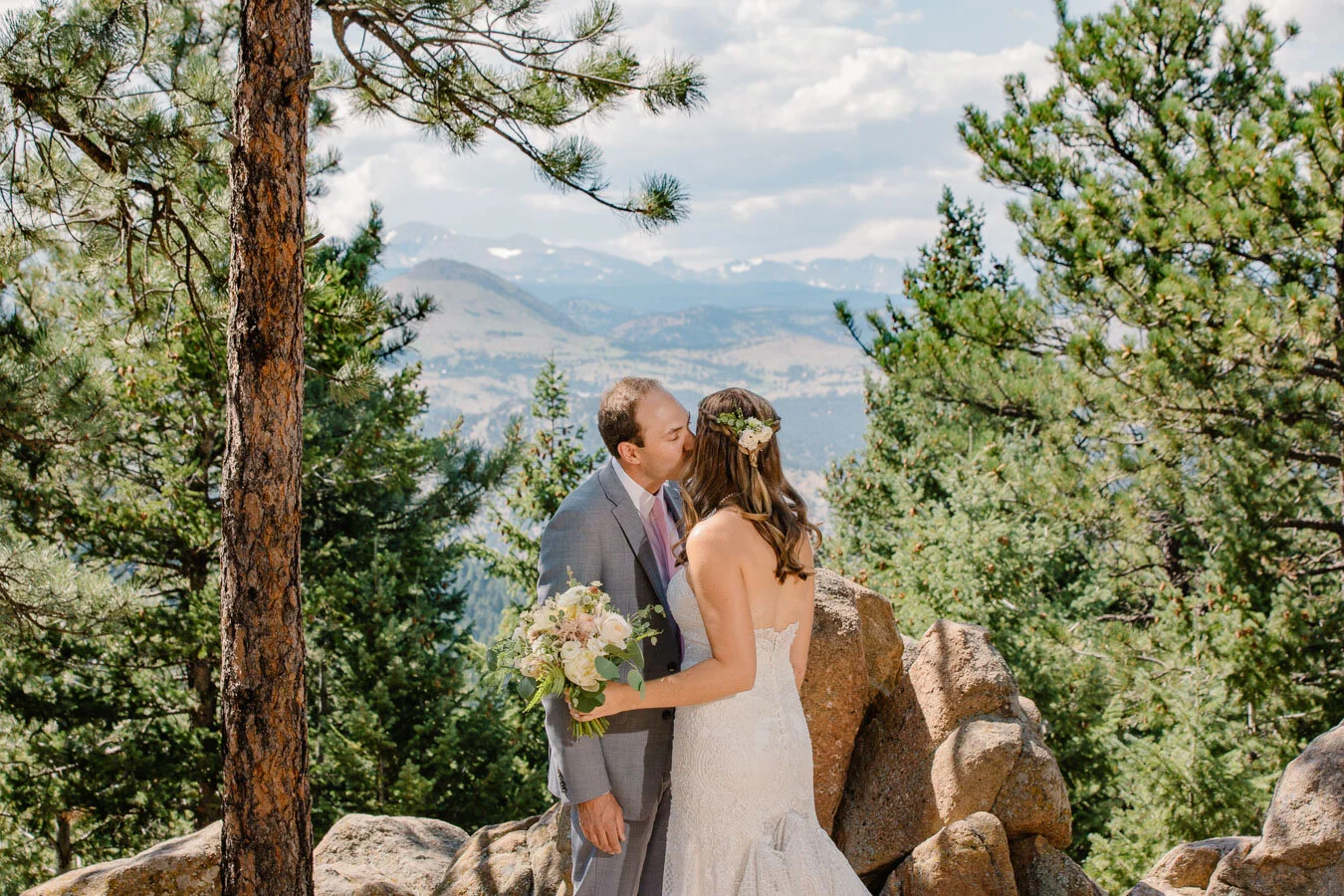 Rocky Mountain Intimate Wedding Ceremony at The Flagstaff House by Brittany | {Julia & Mike | Intimate Boulder, Colorado Wedding}
