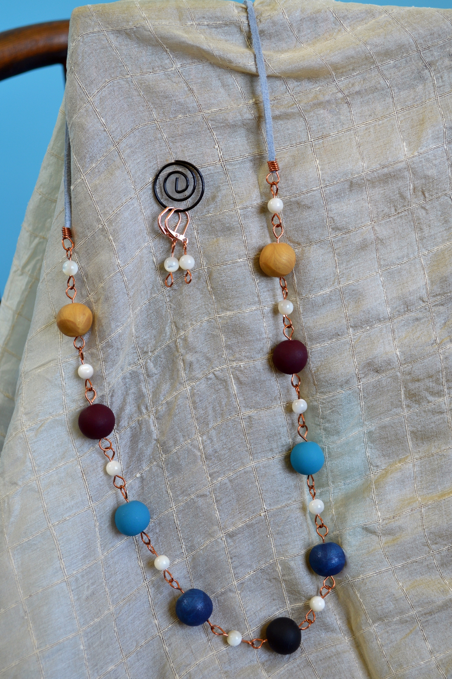 Multi Color Beaded Necklace w/ Matching Earrings