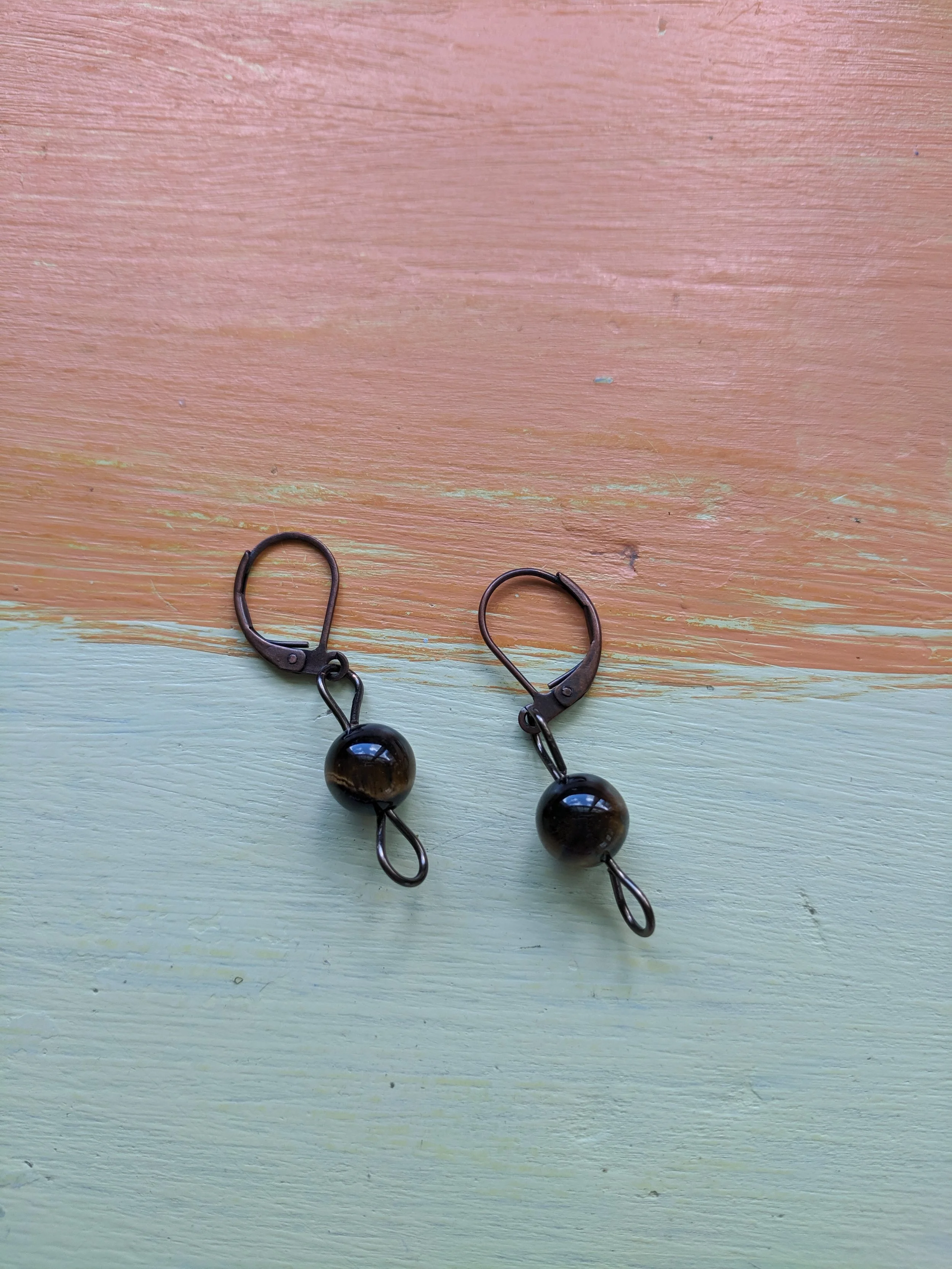 Tiger Eye On Brown Wire Earrings.jpg
