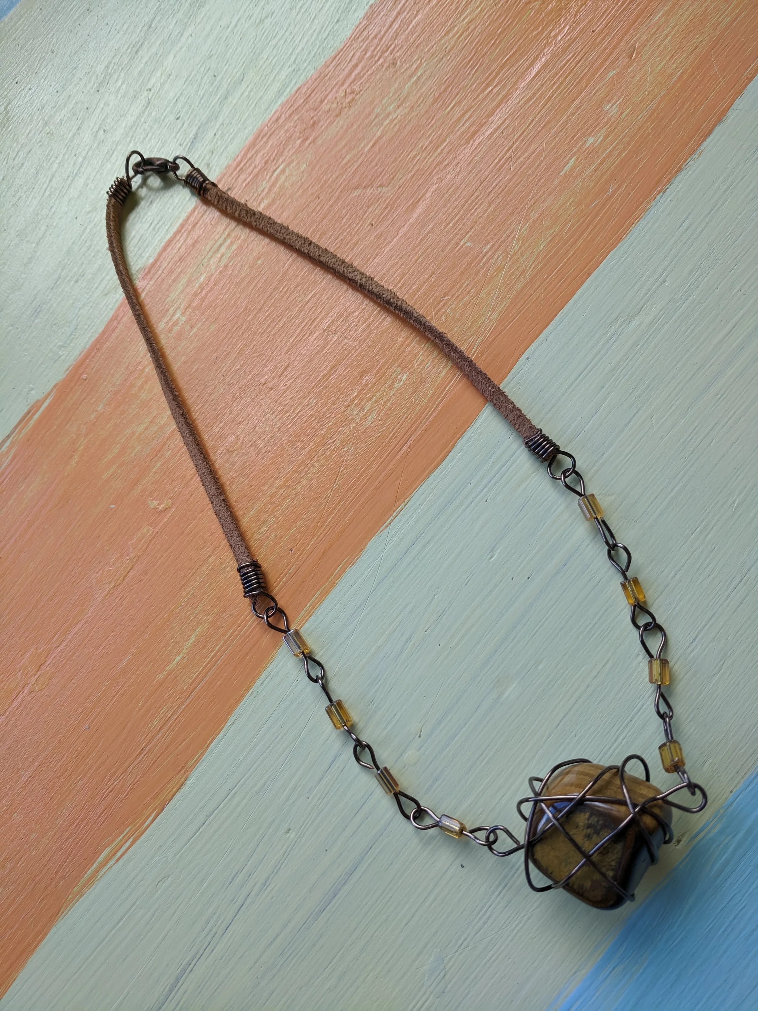 Tiger Eye Wrap Brown Wore Necklace.jpg