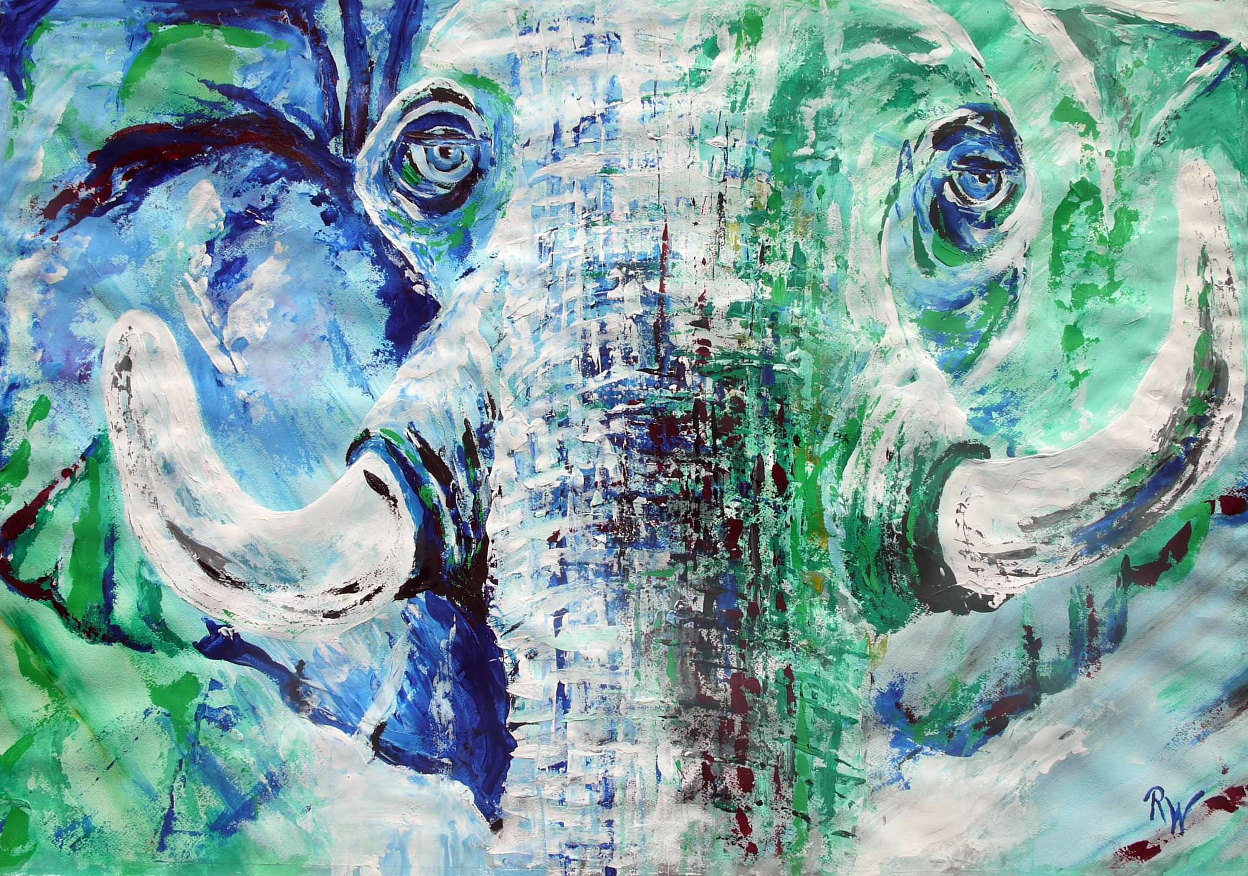 Blue Bull Original 70 x 100 Acrylic on paper.jpg