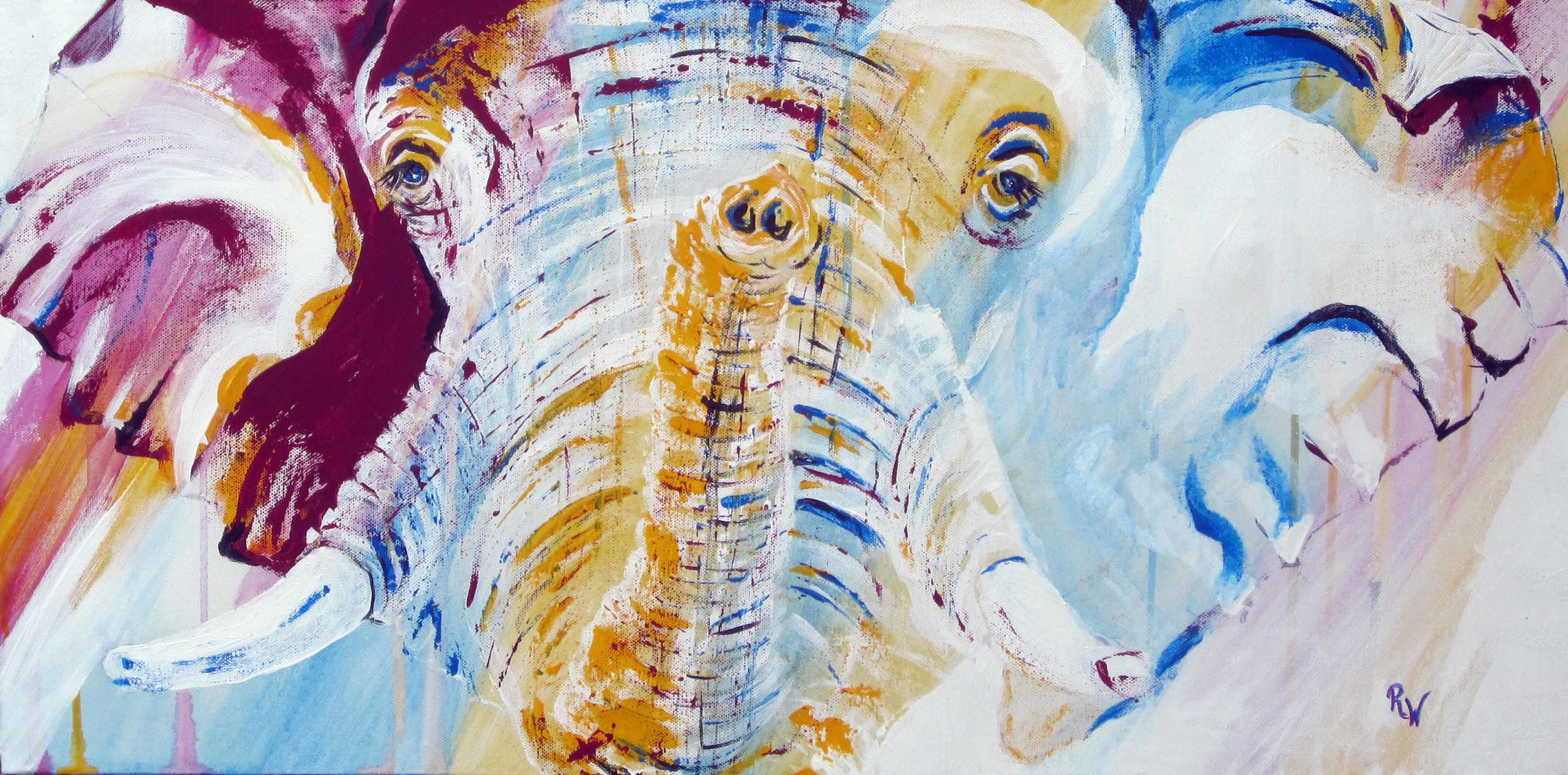 Elephant - checking the smell #II 80 x 40 cm Acrylic on canvas 2013.jpg