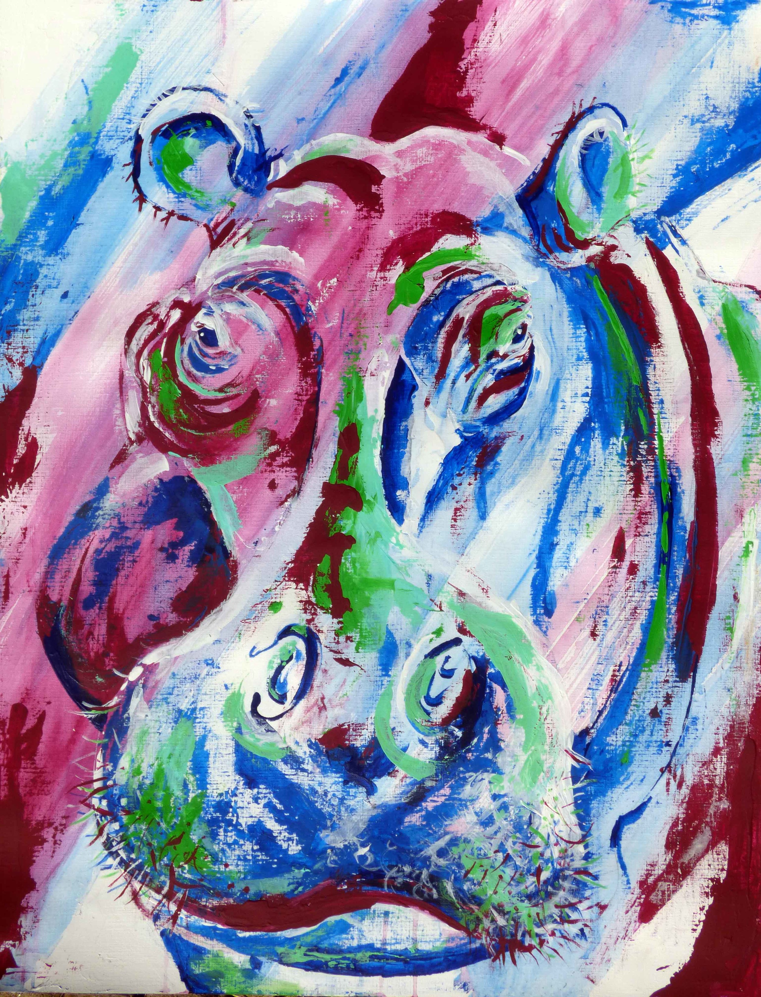 Hippo - 50 x 65 cm Acrylic on paper 2014.jpg
