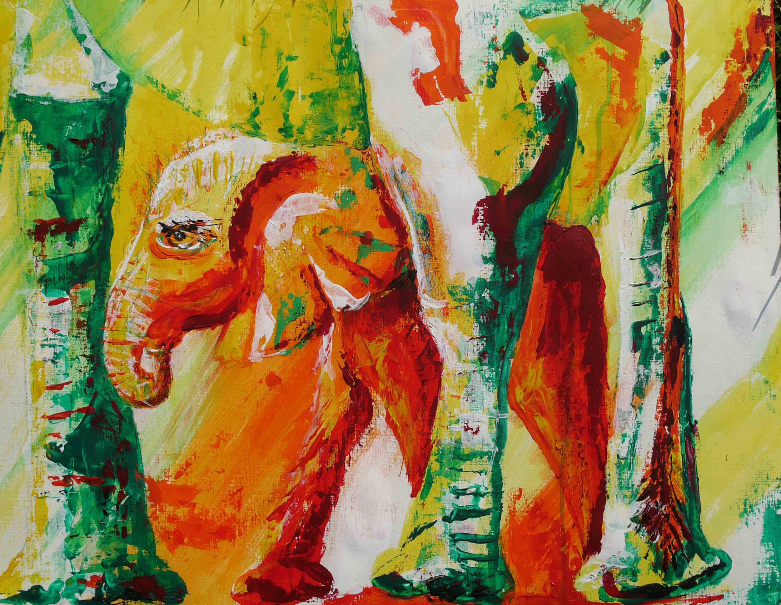 Protected, 50 x 65 cm, South Luangwa 2012, Acrylic on paper.jpg