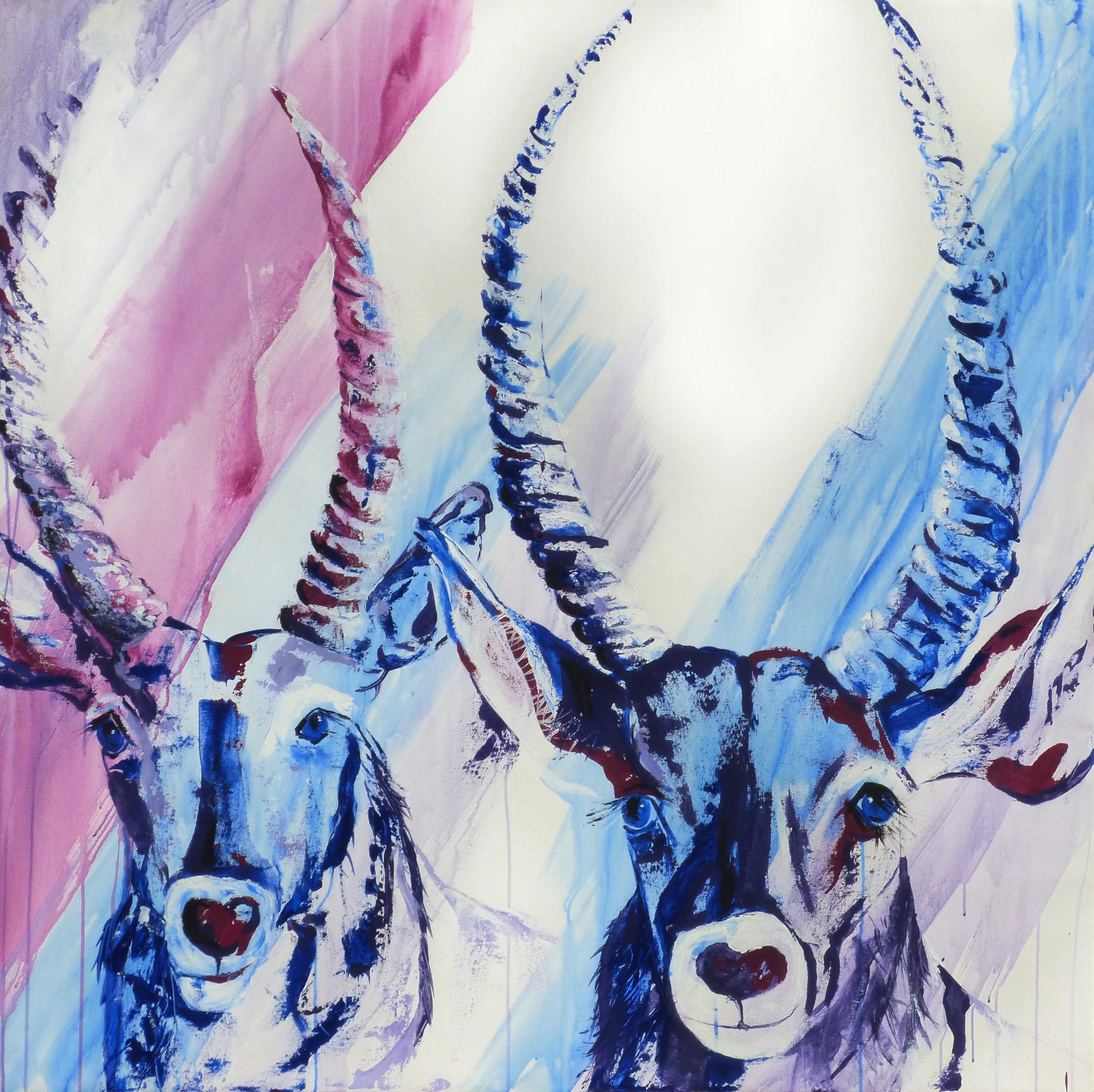 Waterbucks 150 x 150 cm Acrylic on canvas 2015.jpg