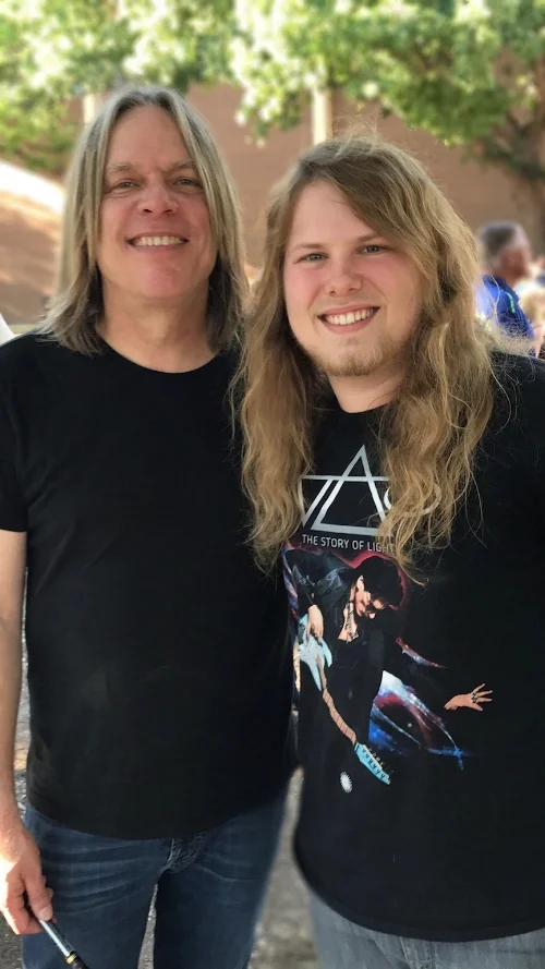 Andy and Tanner at the 2017 Dallas Guitar Show