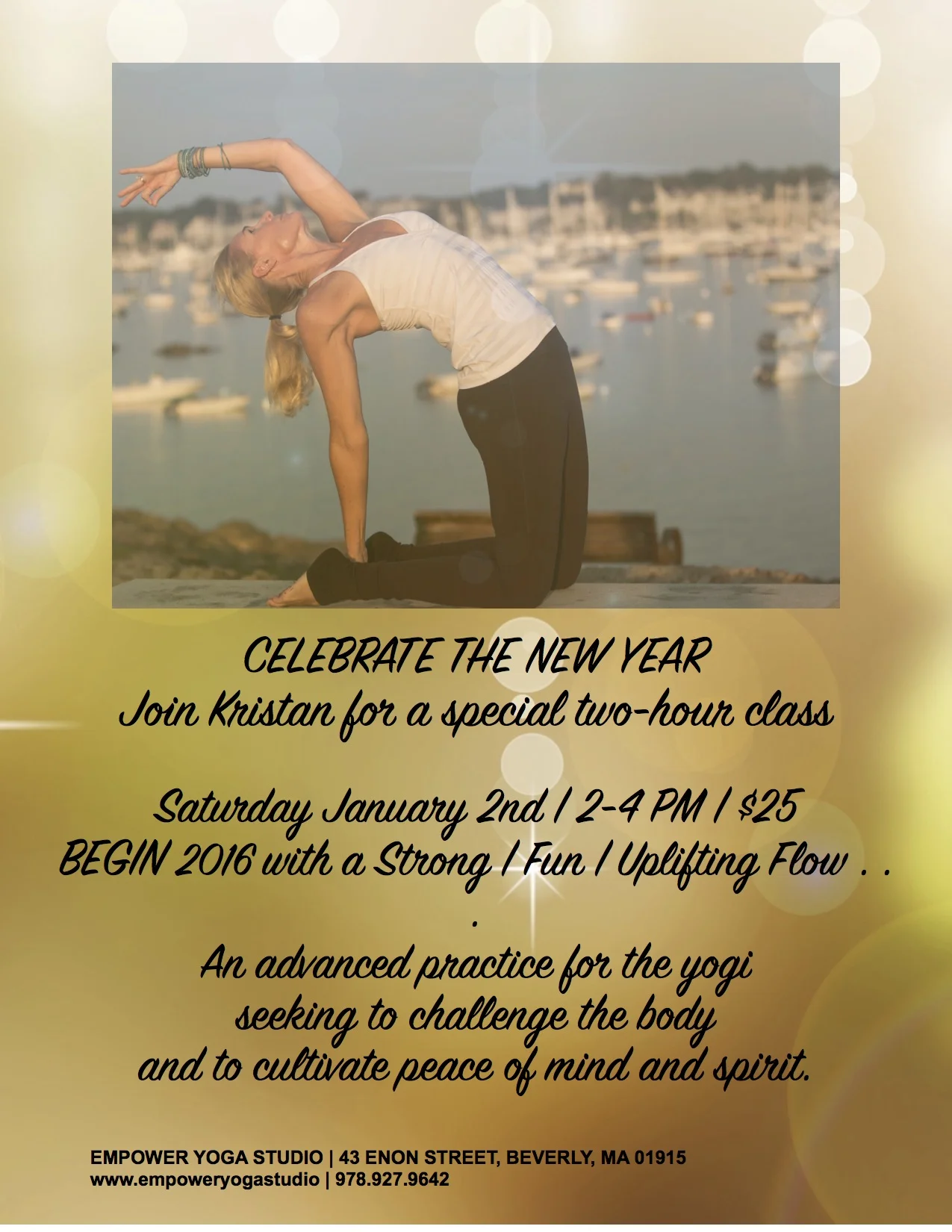 Celebrate the New Year | Saturday, January 2nd | Join Kristan for a special 2-hour class| $25.00