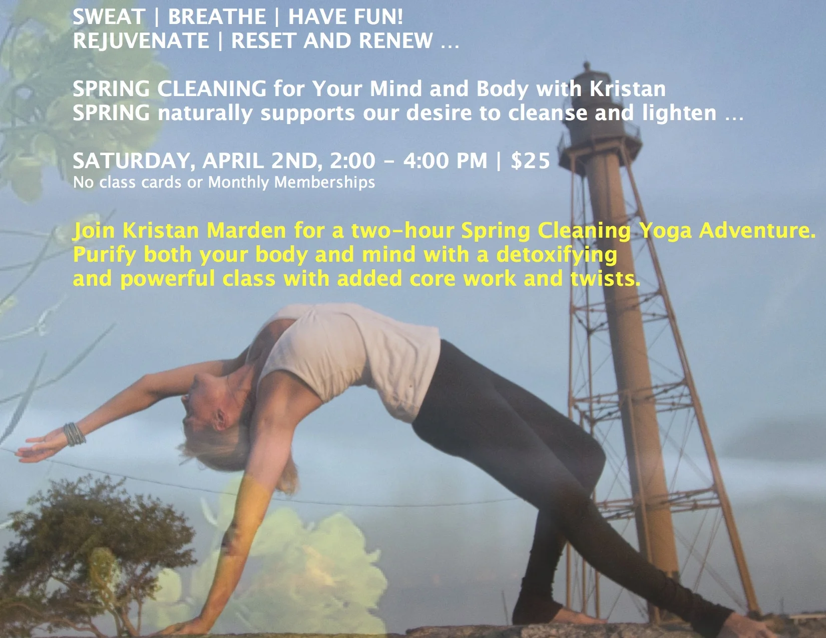 SPRING CLEANING for Your Mind and Body with Kristan | Saturday, April 2nd 2-4 pm