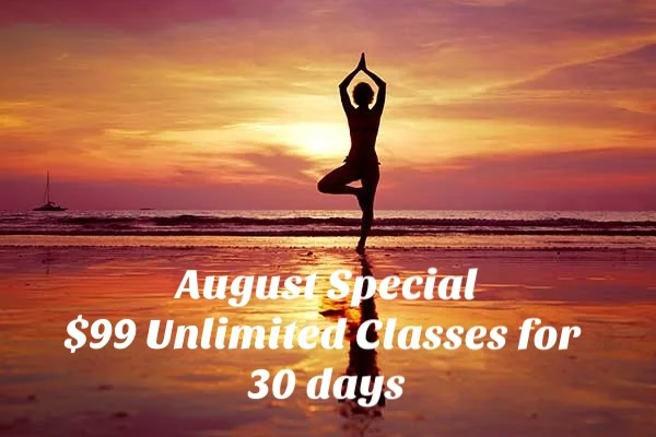 $99 August Special!  Unlimited Classes for 30 days! August 1st-30th