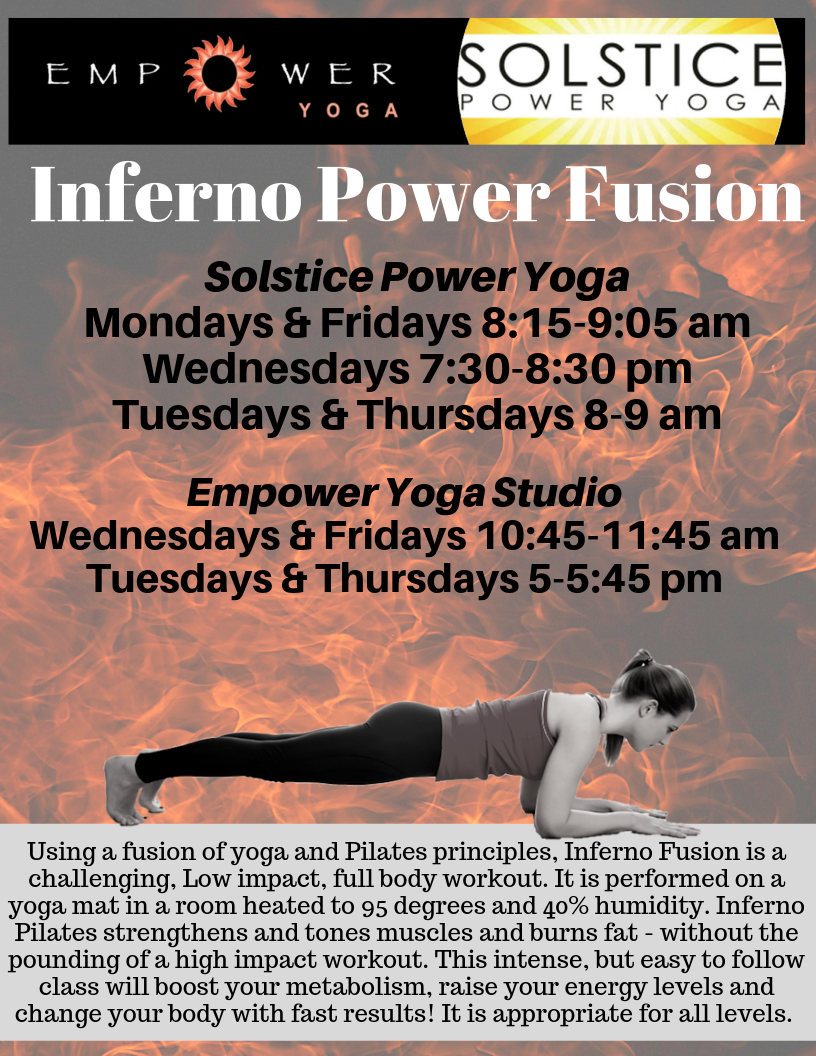 5 pm Inferno Fusion Express!  Tuesdays &amp; Thursdays starts Tuesday, March 5th