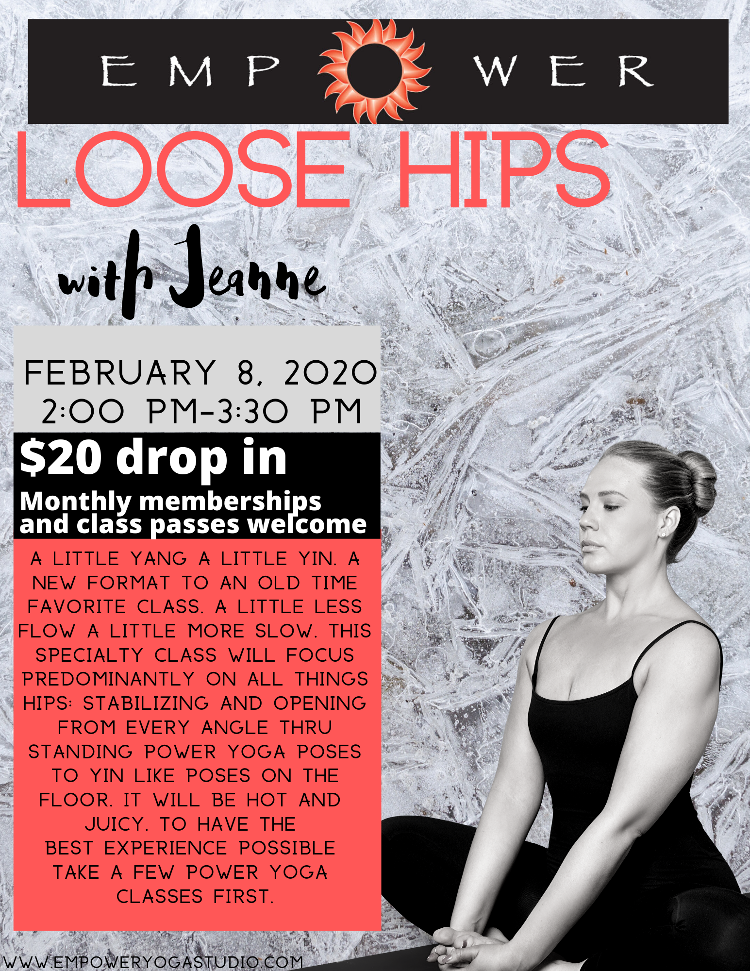 Loose Hips with Jeanne Saturday, 2/8 at 2pm