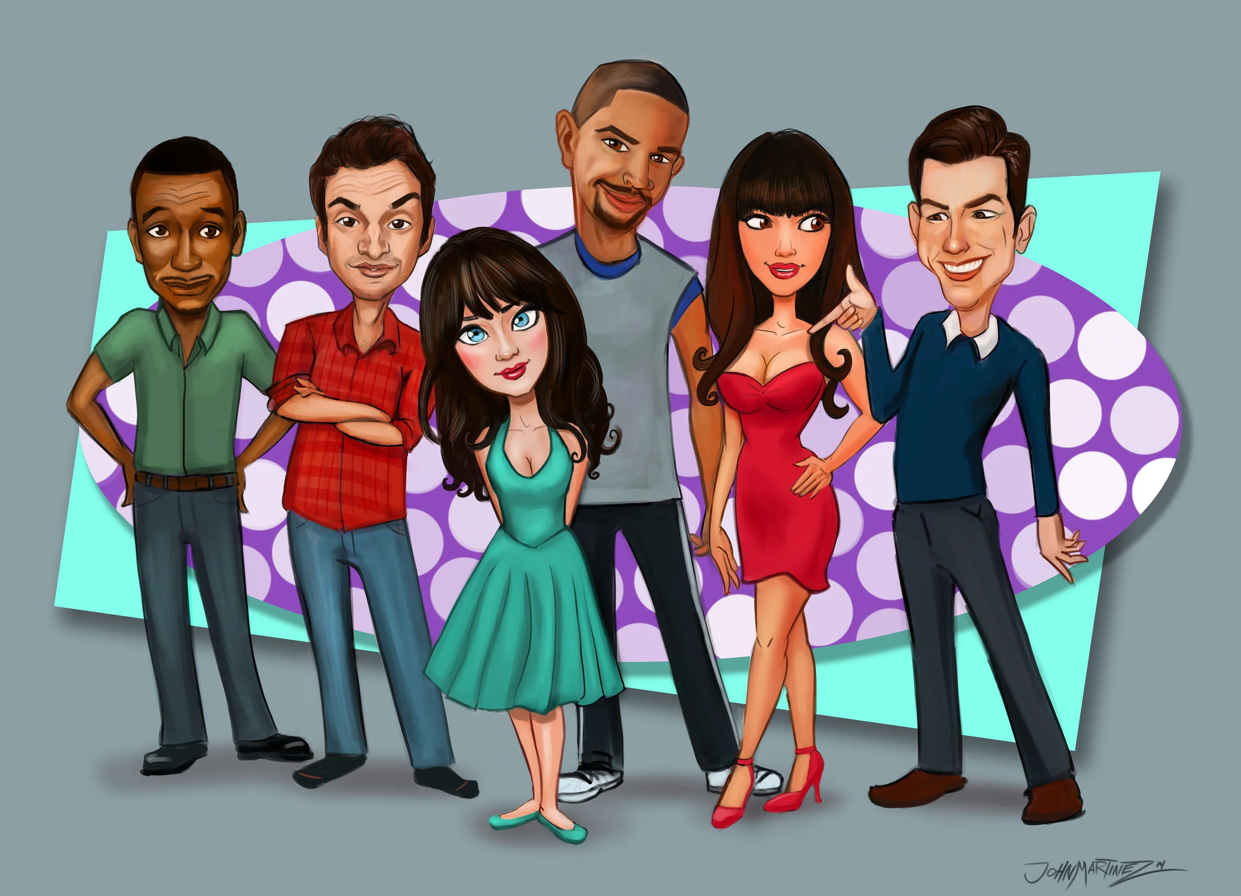 New Girl cast painting