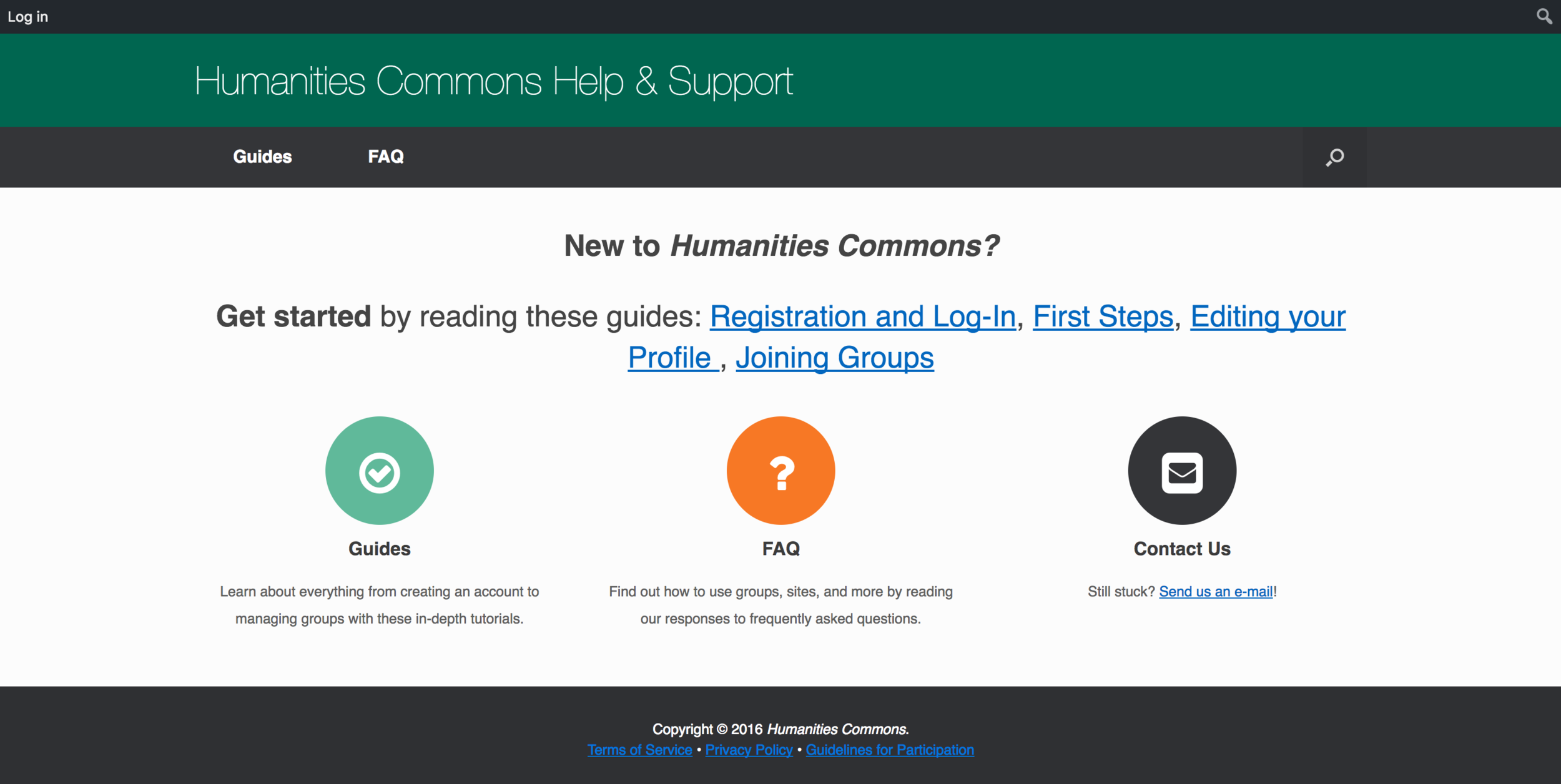 Humanities Commons Help Site 