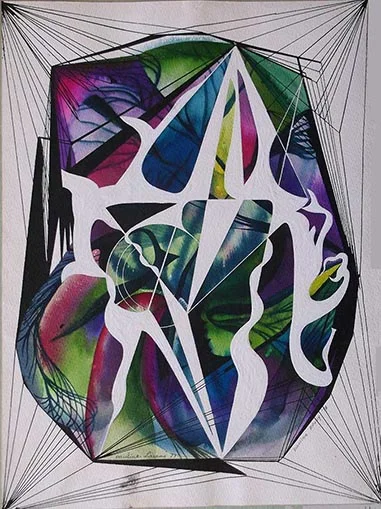 Untitled, 1977, Watercolor and Ink, 15"x11"