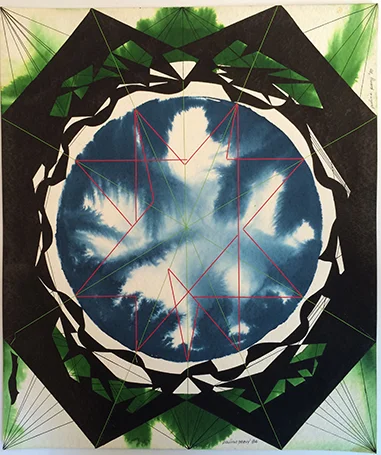 Untitled, 1984, Watercolor, Ink and Letraset, 17.75x15
