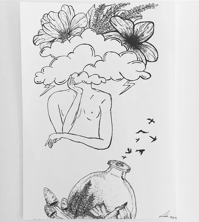 Stage 2 of Group Dynamics: Storming. Next up, Norming. #groupdynamics #forming #storming #norming #phasetwo #levelup #stippling #blackandwhitedrawing #ballpointpenart #ballpoint #humanform #illustration #sketch #drawing #drawingfordonation #mentalhea