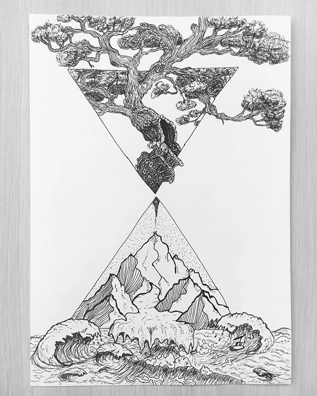 &ldquo;Nature does not hurry, and yet accomplishes everything.&rdquo; .
. 
#stippling #ballpointpenart #mountainsketch #blackworknow #blackandwhitedrawing #penart #sketching #drawing #tattooart #natureart #naturedrawing #naturesketching