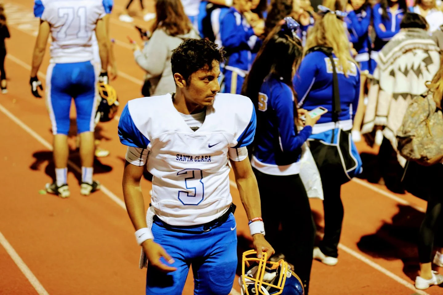 Shubham Banerjee after a Santa Clara football game