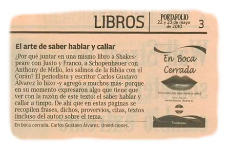 Portafolio, 22 y 23 de Mayo de 2010