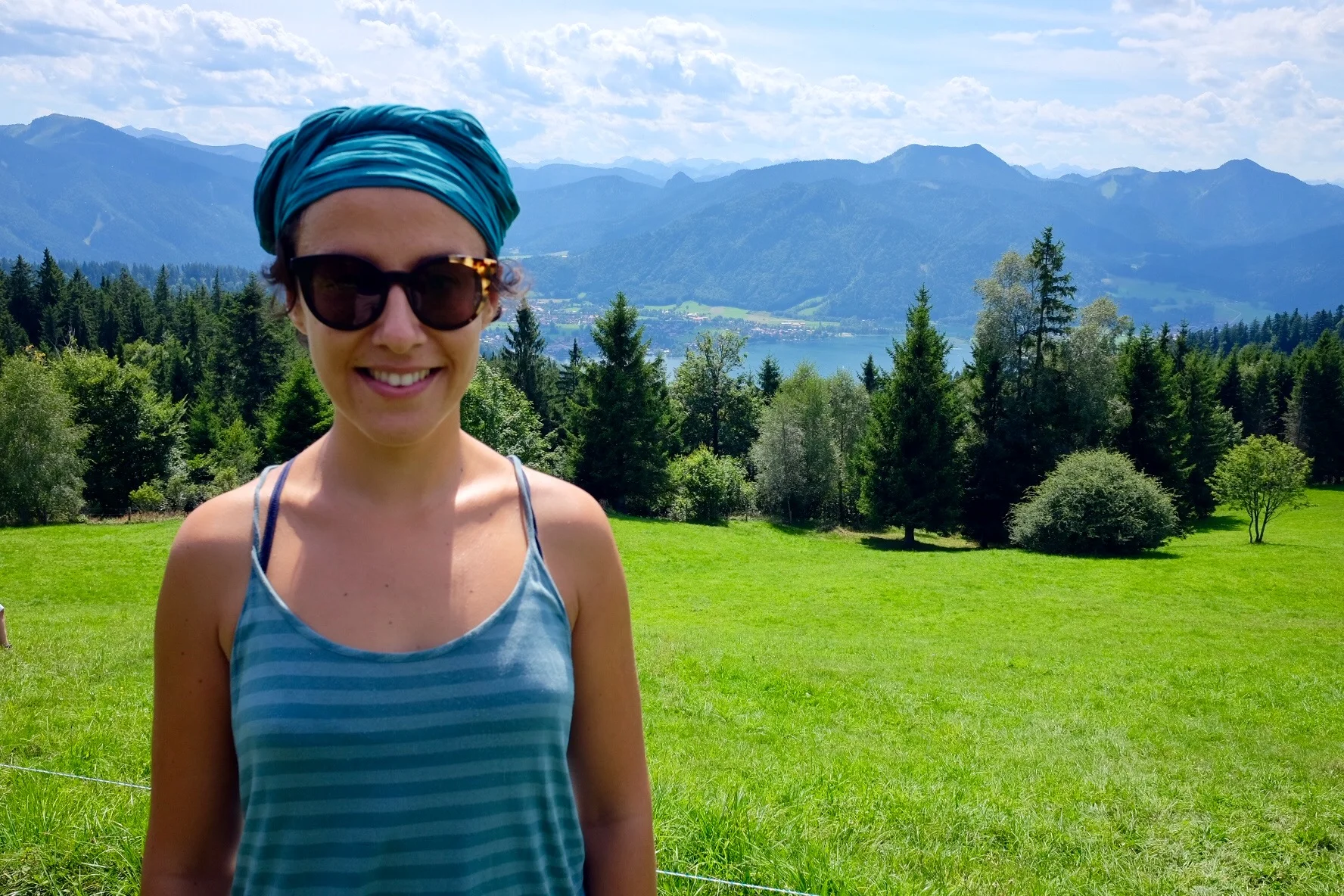 Me, the sun, the mountains