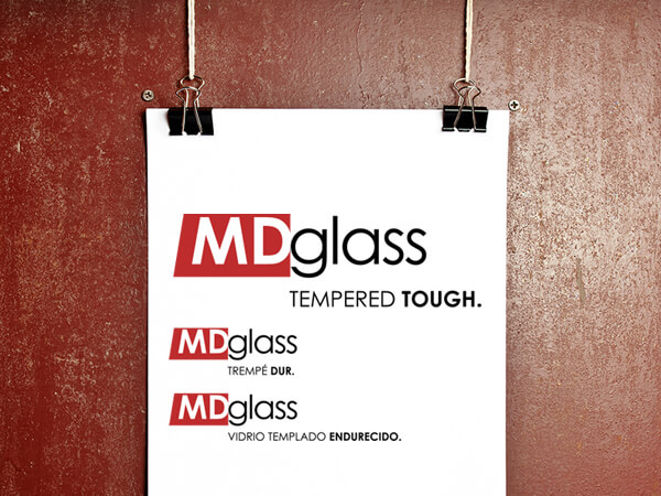 Tempered tough MD Glass' original logo dated back to the 1960s and was based on the title block found on technical drawings. 40 years later, they were ready to try something new. Our bolder, contemporary approach gave a respectful nod to their industry and its history and the to-the-point tagline we developed – "Tempered tough." – was a clear winner for them. Our brand development comes in a trio of languages and online presence .