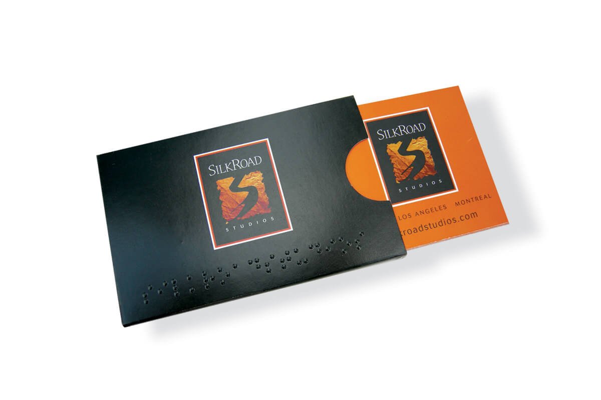 Trifold business card + sleeve, Silk Road Studios