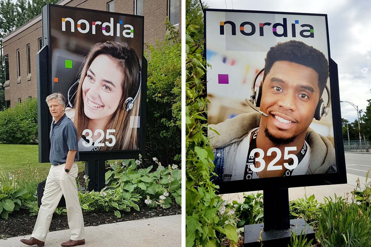 Exterior signage, Nordia Sherbrooke