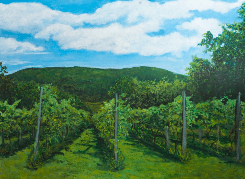 Painting by Laurie Kilgore of Bashakill Vineyards
