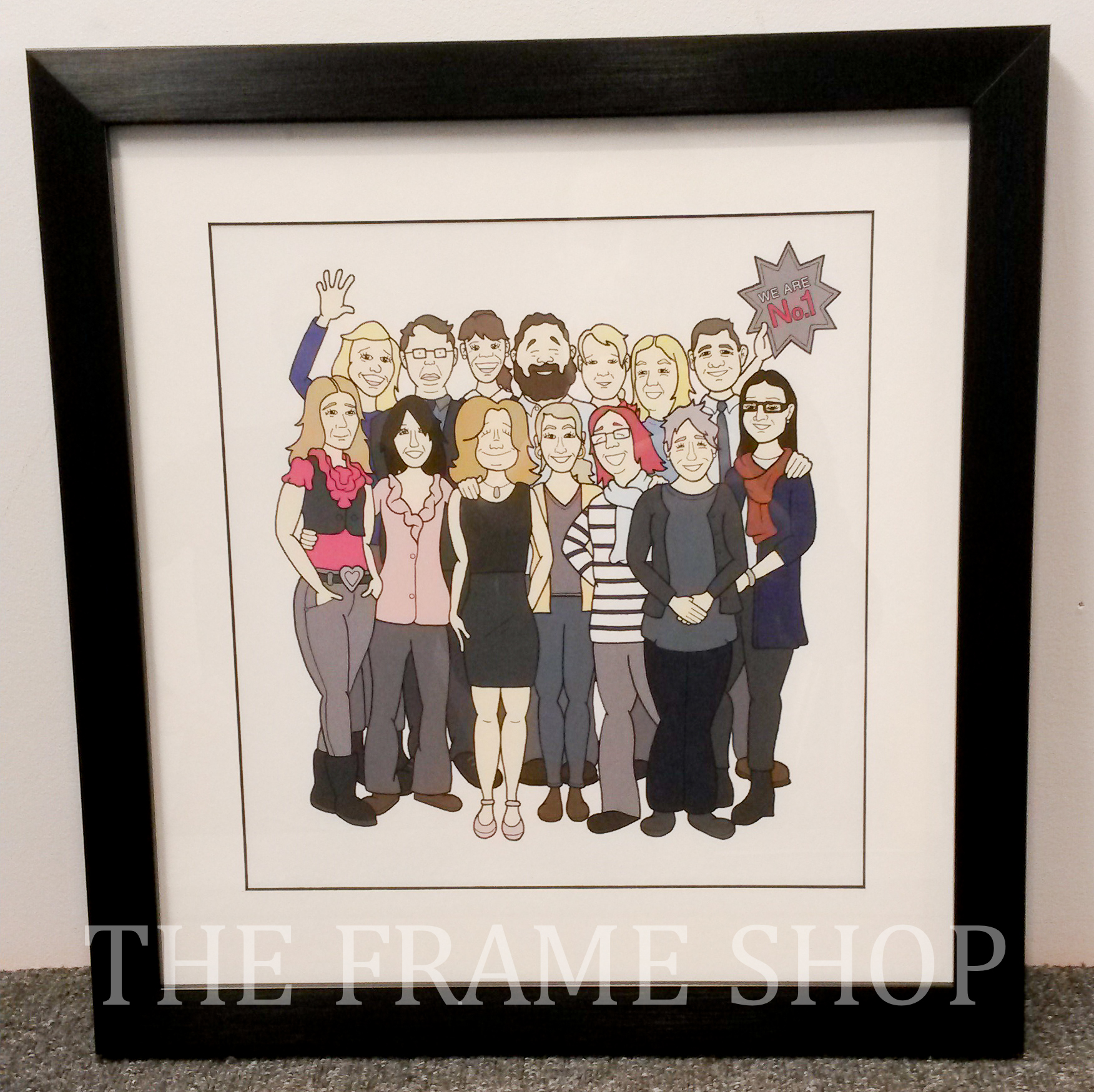  This example was done for an office team, so it turns out it's a pretty good gift for your boss, or team at work...or sports team...or kids...he can&nbsp;do pets, the&nbsp;possibilities are endless!Just bring in a photo and Al will do the rest. You…