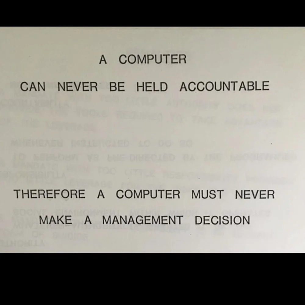 from #IBM 1979. An admonition.