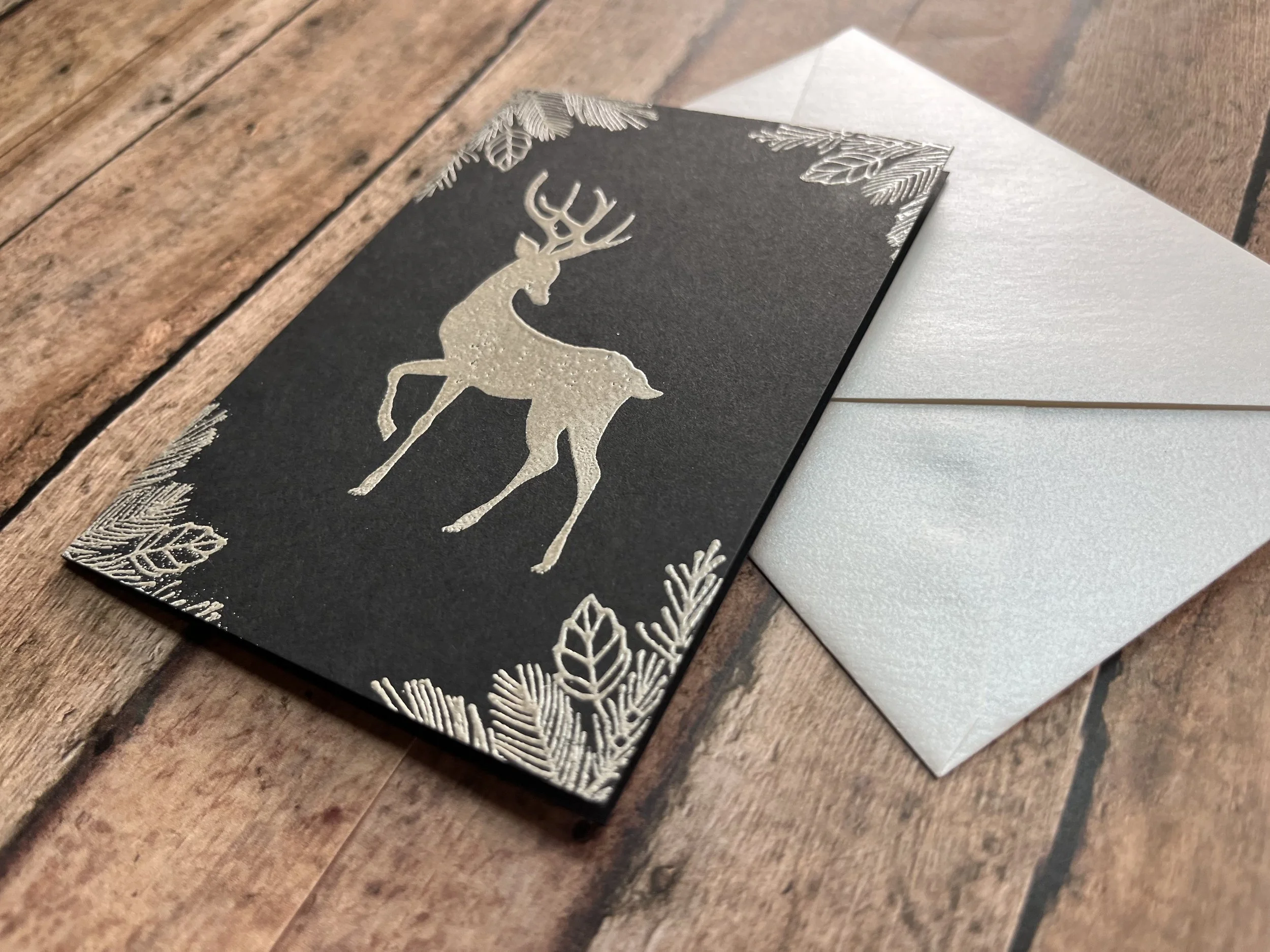 graceful reindeer card - shimmer platinum on black - 3.jpg