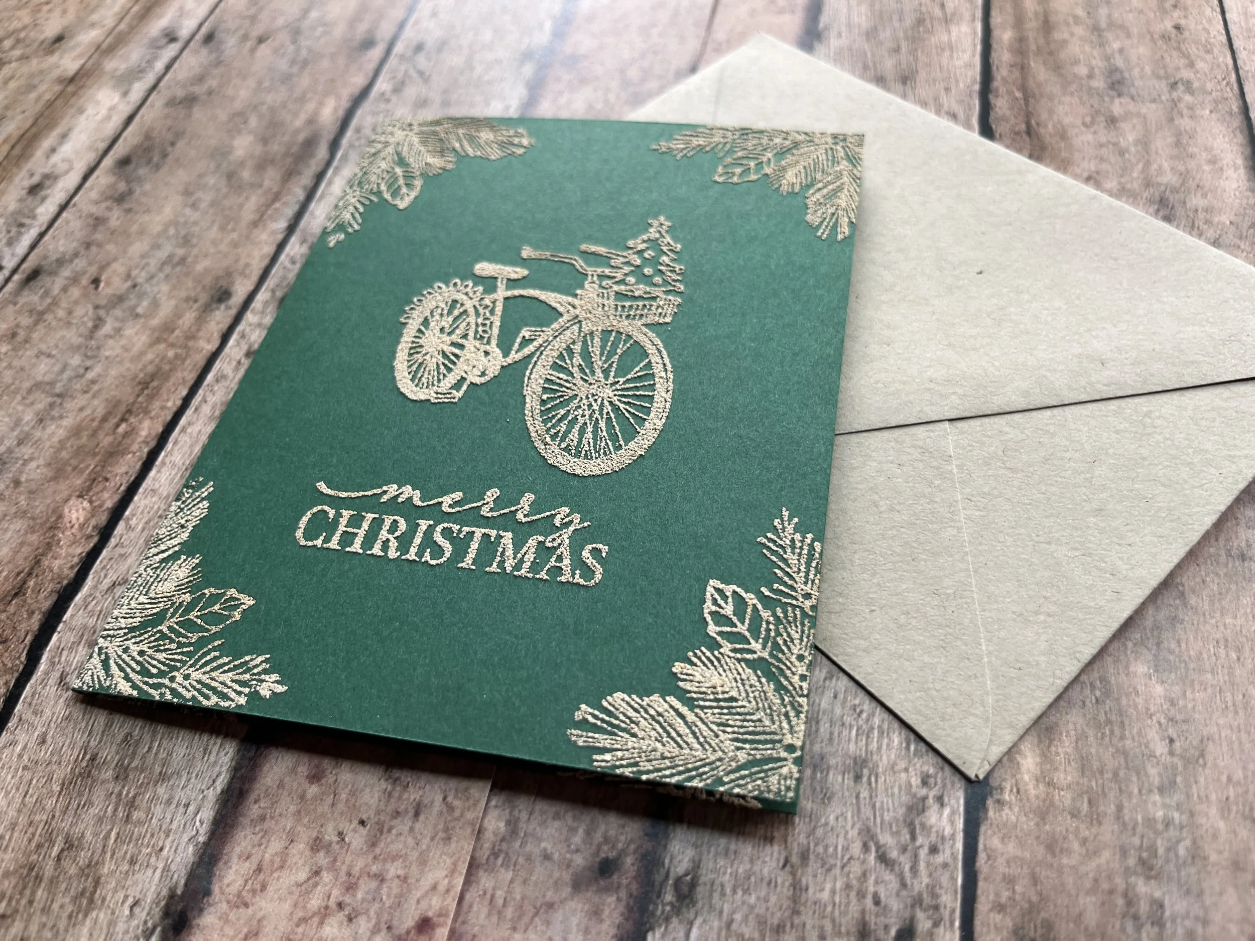 chrismassy bicycle merry christmas pine border - khaki on spruce - 3.jpg