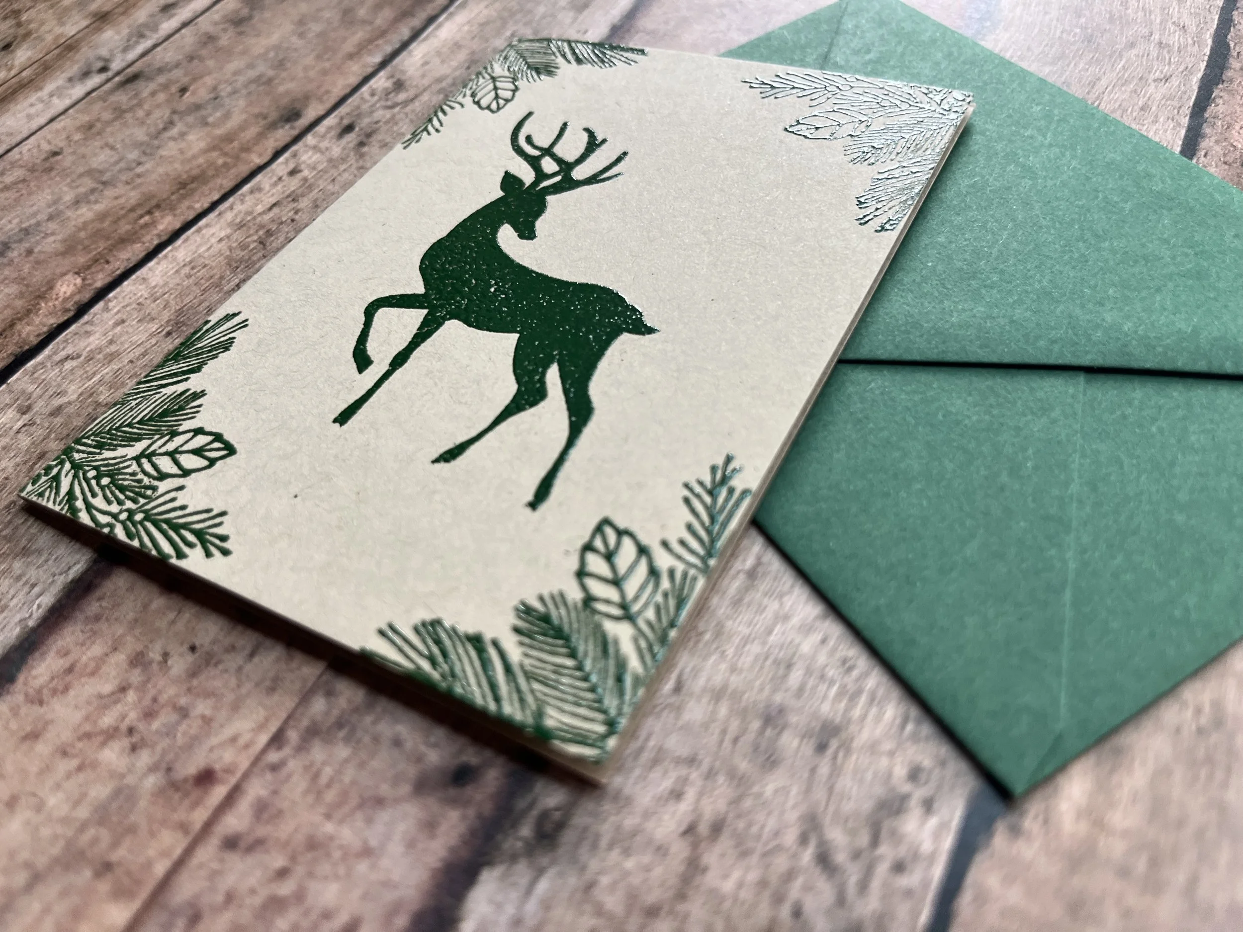 graceful reindeer card - emerald on kraft - 3.jpg