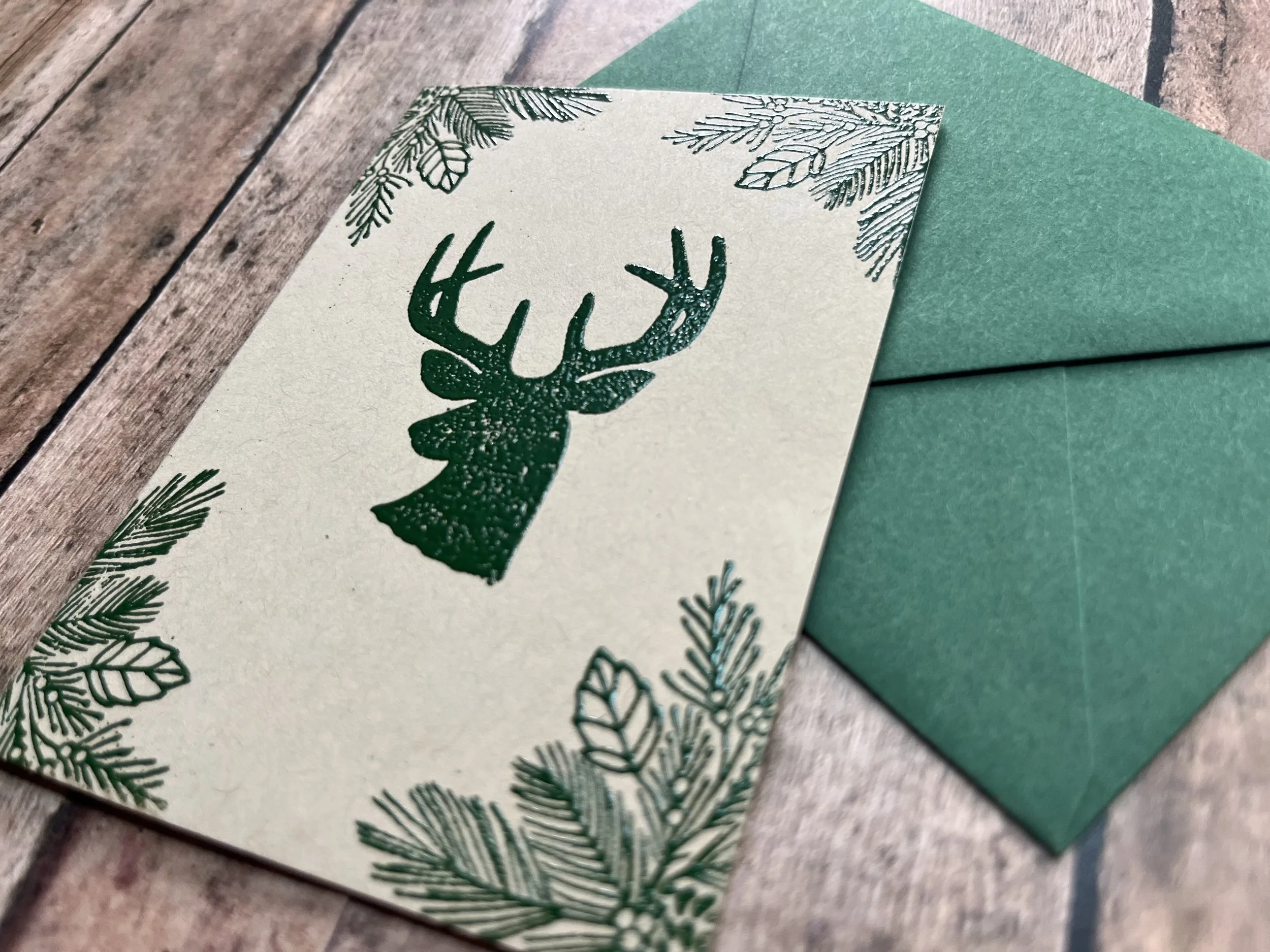 graceful reindeer card - emerald on kraft - 6.jpg