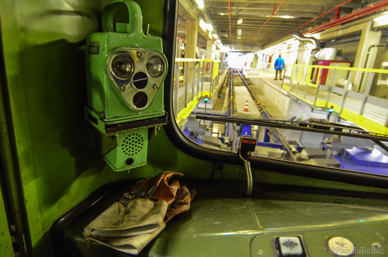 Au volant du métro de la STIB.