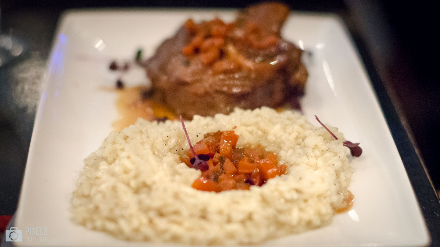 Ossobucco au Miel et risotto « Fromage et poivre »