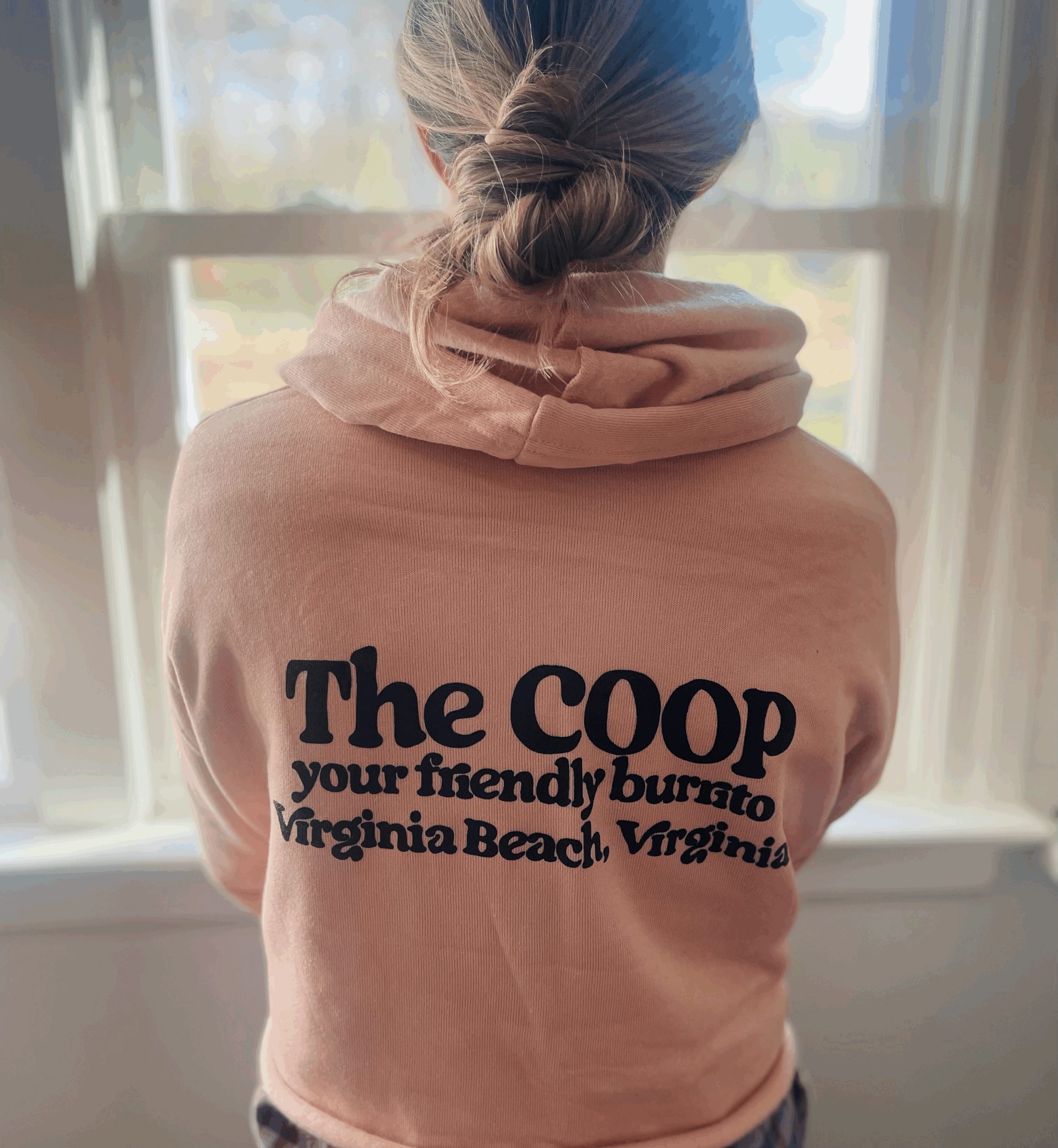 Crop Hoodie - PEACH Bella Canvas Ultra Soft Cropped Hoodie (Size MEDIUM)