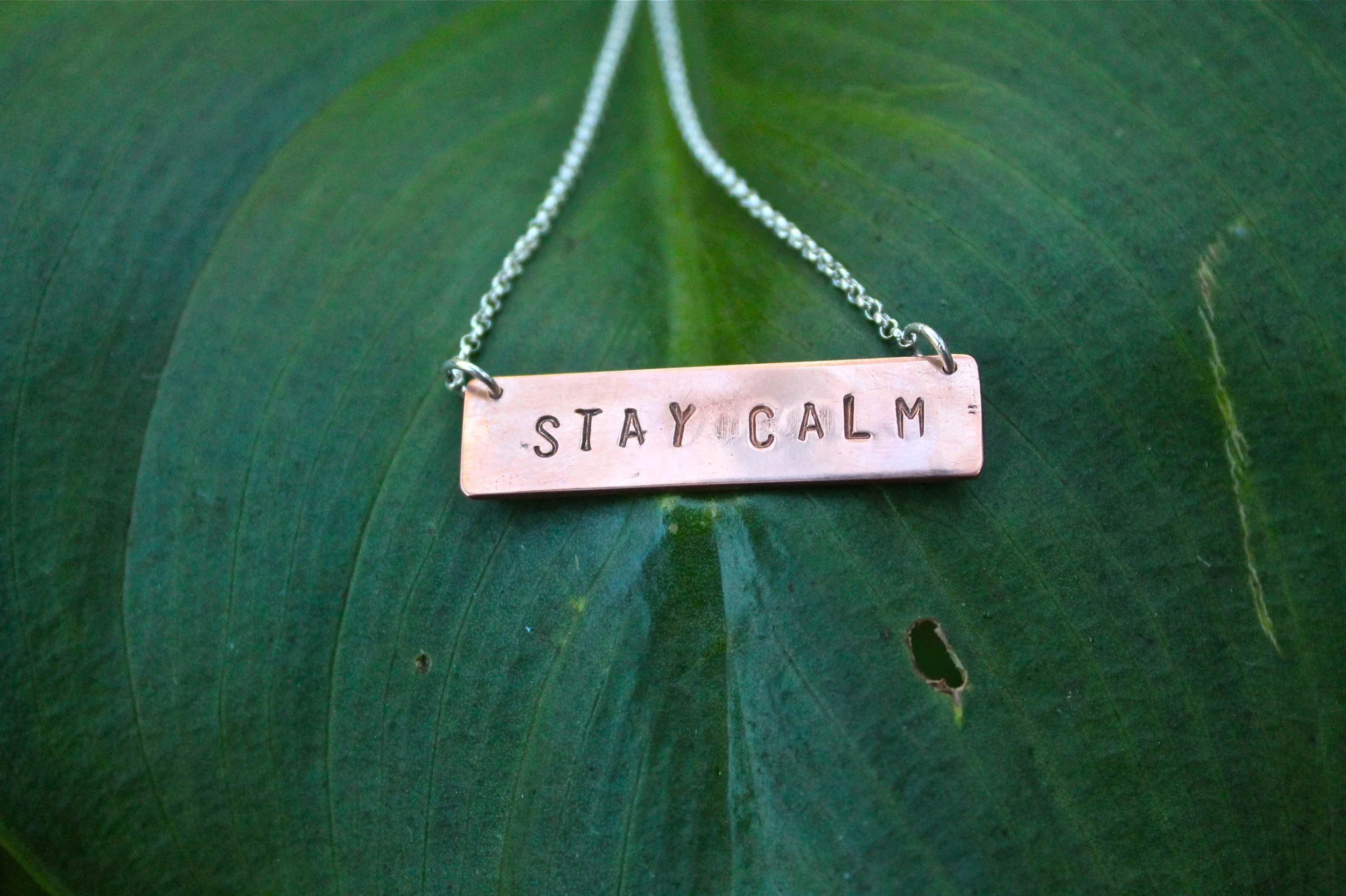 Stay Calm Plate Necklace