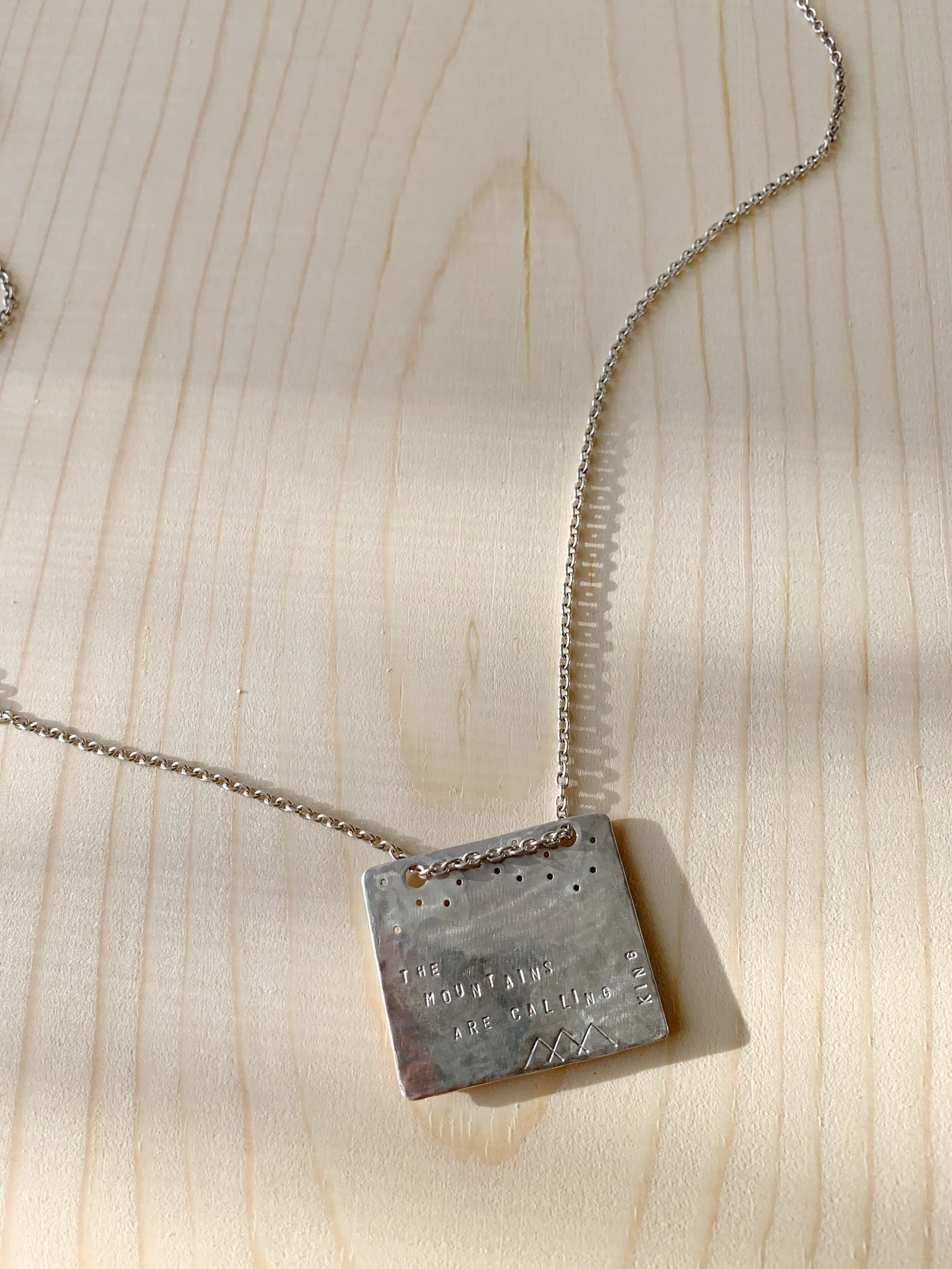 The Mountains are Calling Sterling Silver  Necklace