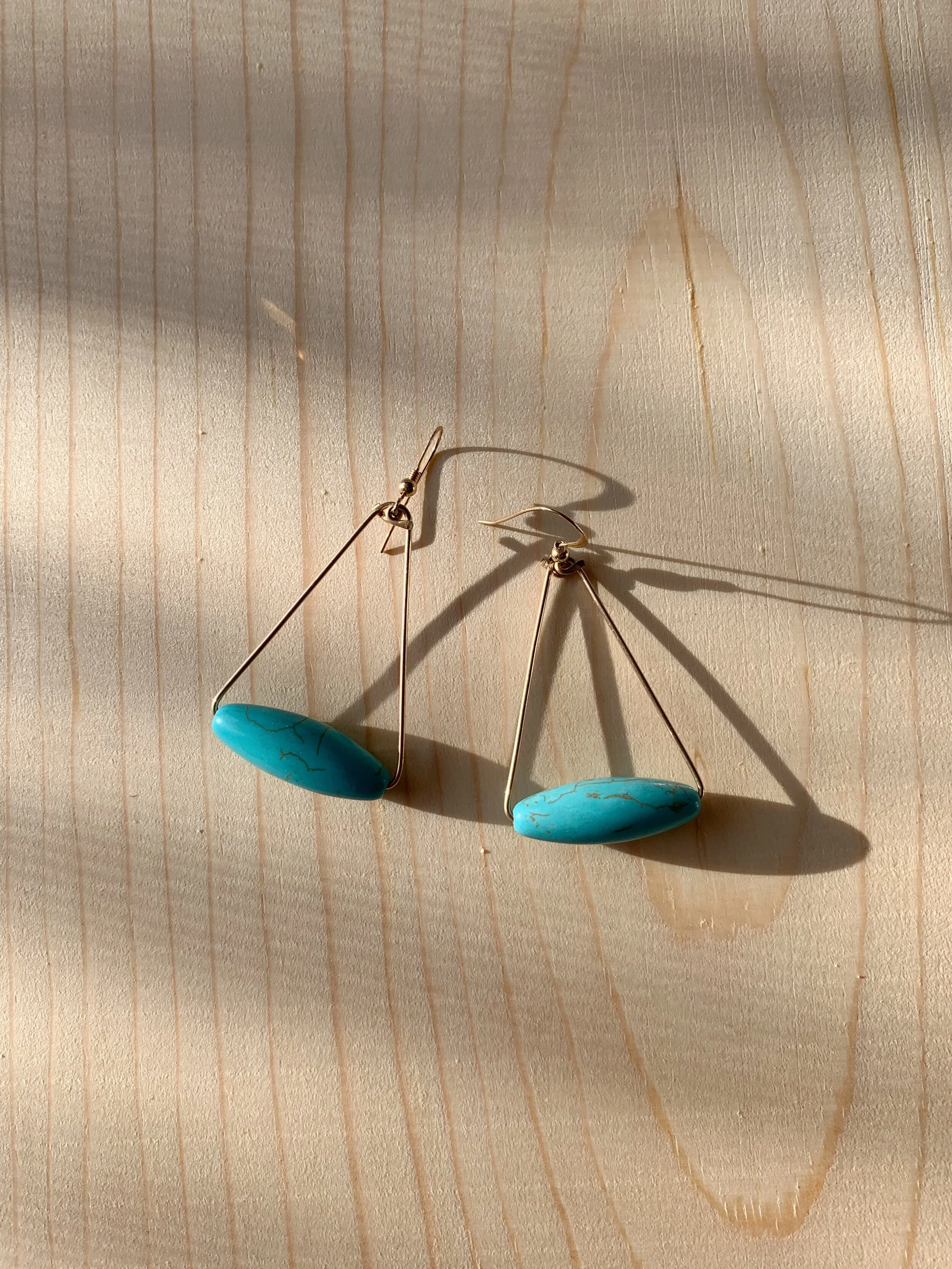 Turquoise Triangle Earrings